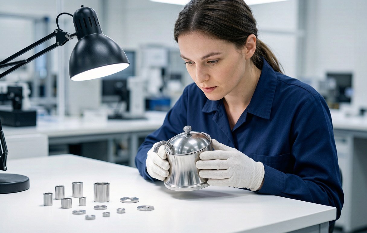 Quality control inspection of stainless steel pet water fountains